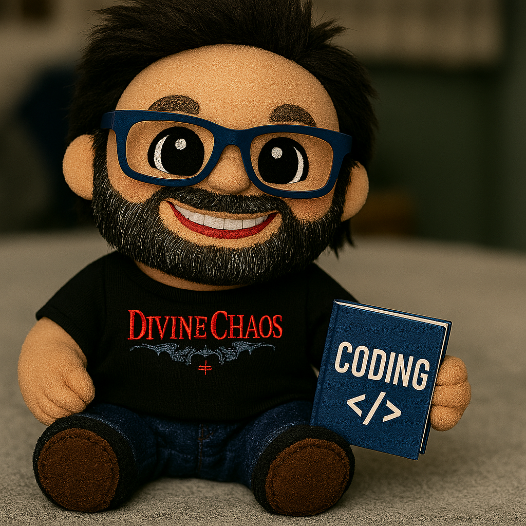 Paul plushie with coding book