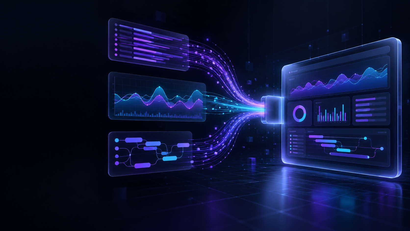 Logs, metrics and traces flowing into a single OmniLog dashboard